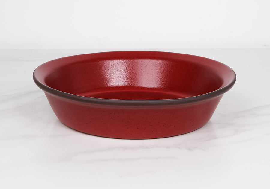 Deep-Straight-Edge-Pie Dish-Garnet