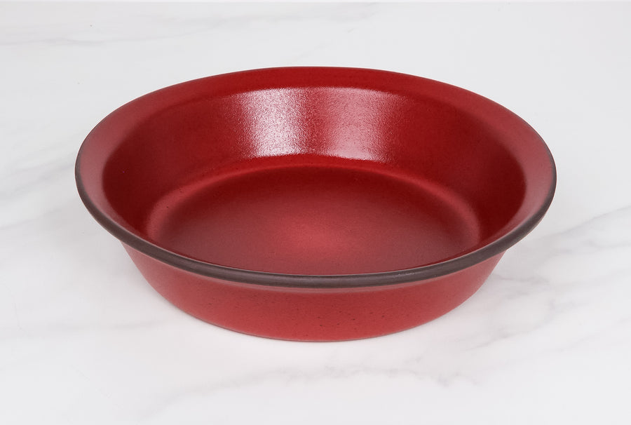 Deep-Straight-Edge-Pie Dish-Garnet