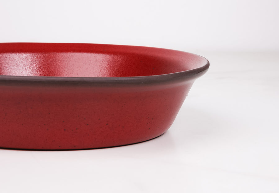 Deep-Straight-Edge-Pie Dish-Garnet