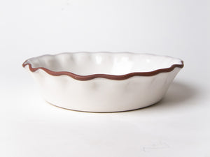 Fluted-Pie Dish-Deep-New England White