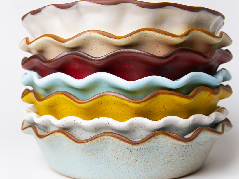 Fluted-Pie Dish-Deep-Yellowstone – Jefferson Street Ceramics
